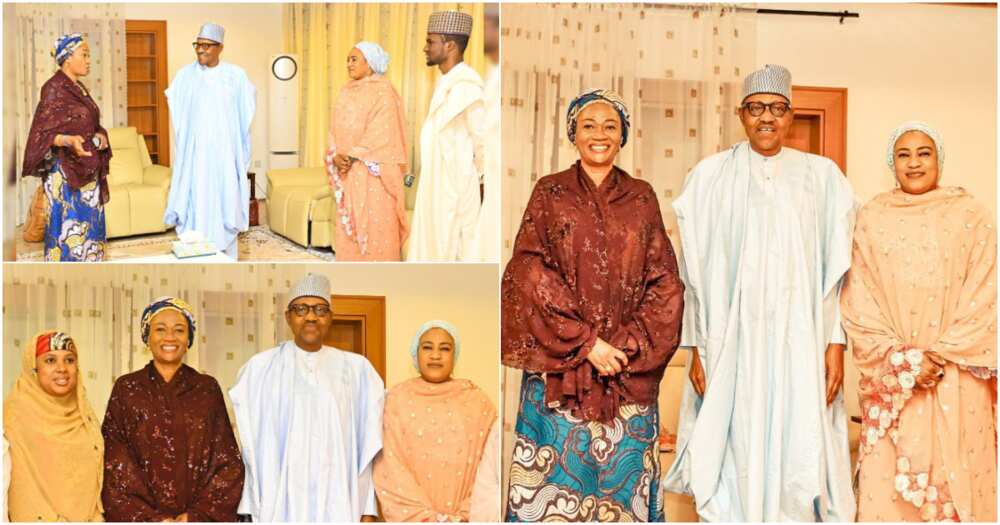 Nigeria’s First Lady Senator Oluremi Tinubu, wife of Vice President Hajia Nana Shettima, former President Muhammadu Buhari, Daura, Katsina State