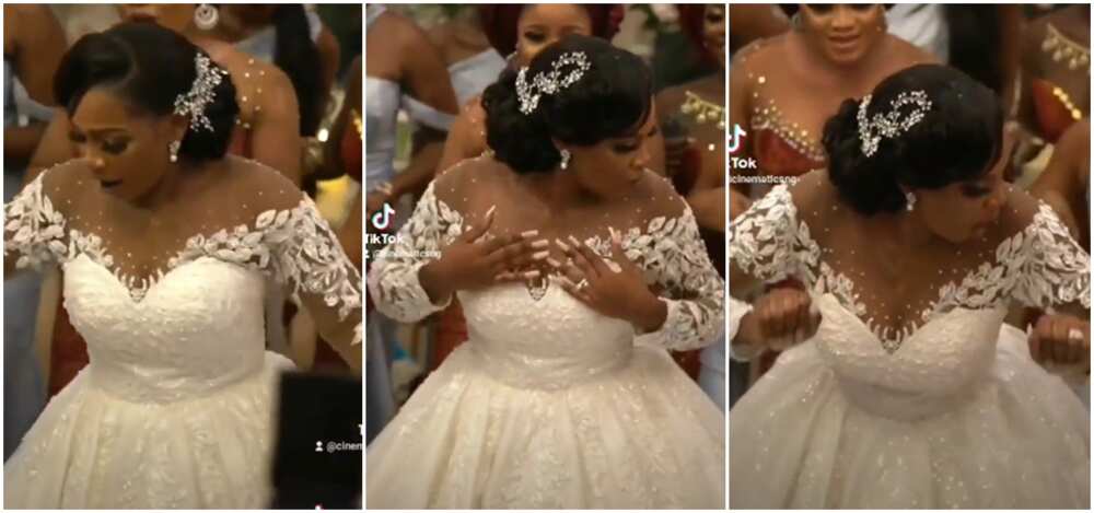 Beautiful bride dishes cool dance moves at her wedding, dancing to Loading by Olamide