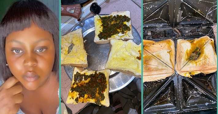Lady goes viral after combining bread and vegetable soup