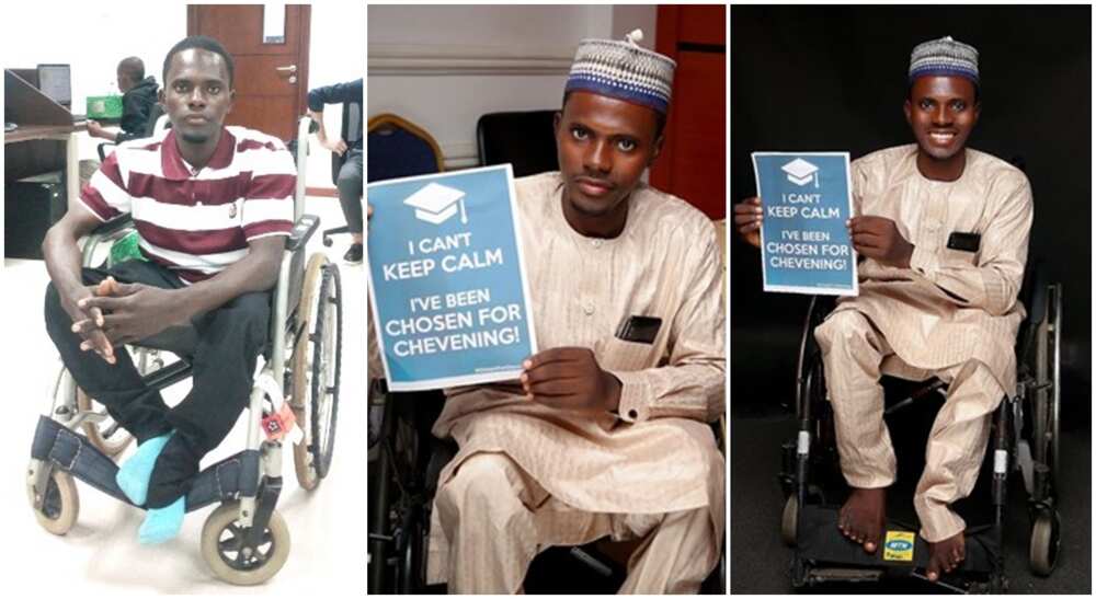 Disabled Nigerian man, Mahmud Abdullahi who is selected for Chevening scholaship.