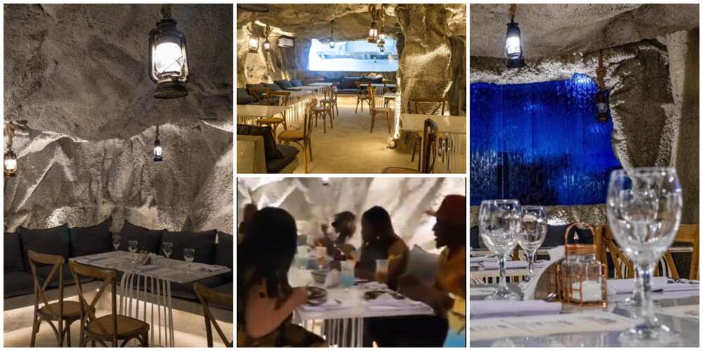 Beautiful photos of restaurant in Nigeria that is inside a cave spark reactions, many express fear and awe