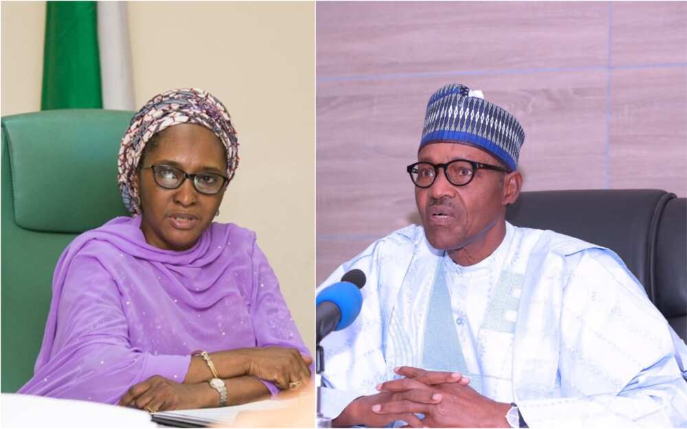 Ministar kudin kasar, Zainab Ahmed da shugaba Muhammadu Buhari