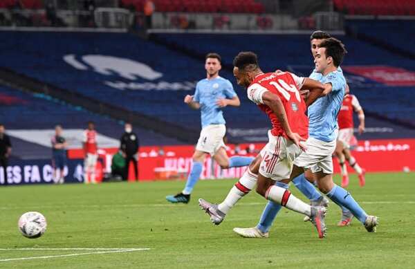 Arsenal vs Man City: Aubameyang's brace sinks Guardiola's men at Wembley Stadium