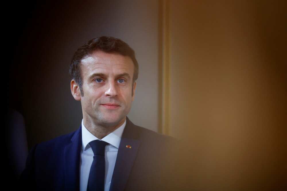 French President Emmanuel Macron, seen here in March delivering a speech to mark the National Day of Remembrance and Reflection in memory of the civilian and military victims of the war in Algeria