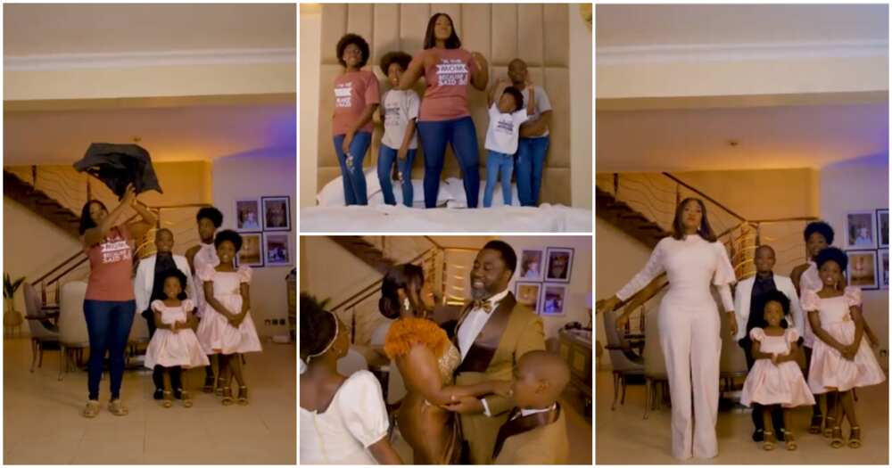 Mercy Johnson's family impresses fans with smooth transition video.