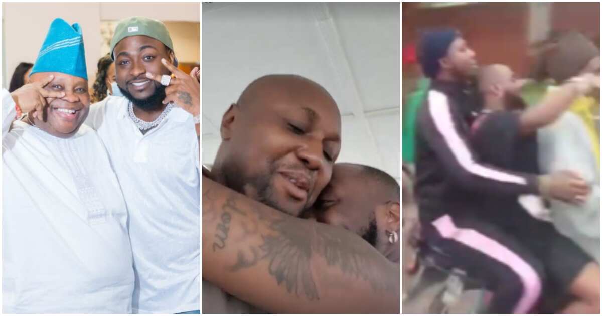 Check out Davido's reaction as his uncle dancing senator Adeleke emerges victorious