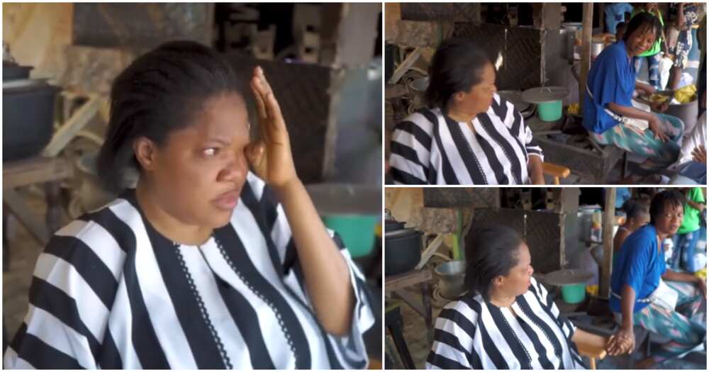 Toyin Abraham meets old primary school mate on set.