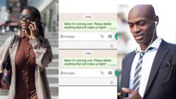 Leaked chat shows visiting girlfriend telling boyfriend to delete any message that may ruin relationship