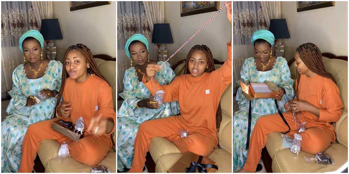 Mixed reactions as Jaruma Empire personally delivers N5 million worth of 'kayamata' products to Regina Daniels