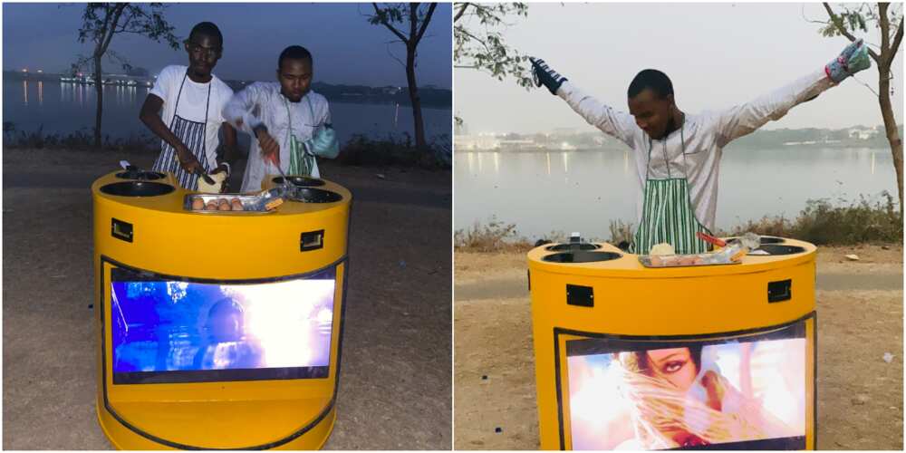 Nigerian man builds solar-powered cooker that has television, many react