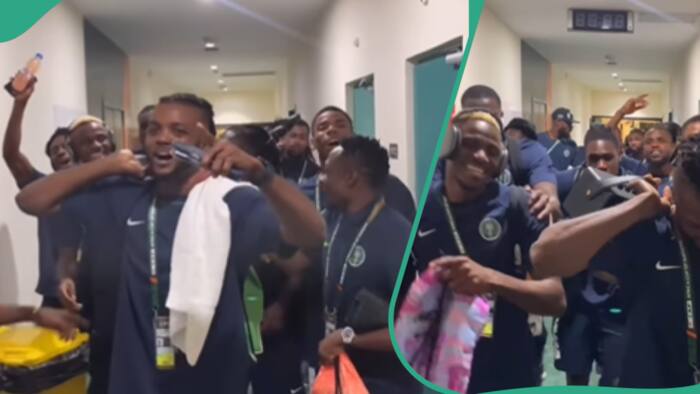 "We no go let u down": Video of Super Eagles player singing, sends message to Nigerians, clip trend