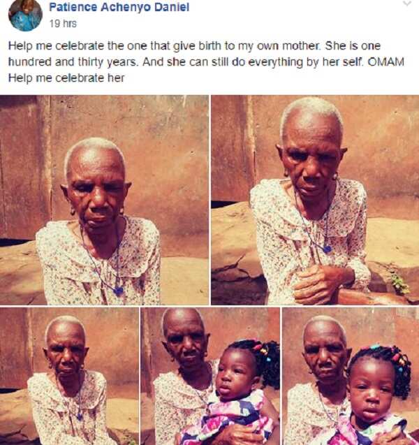 Nigerian woman celebrates her grandmum as she clocks 130 years of age (photos)