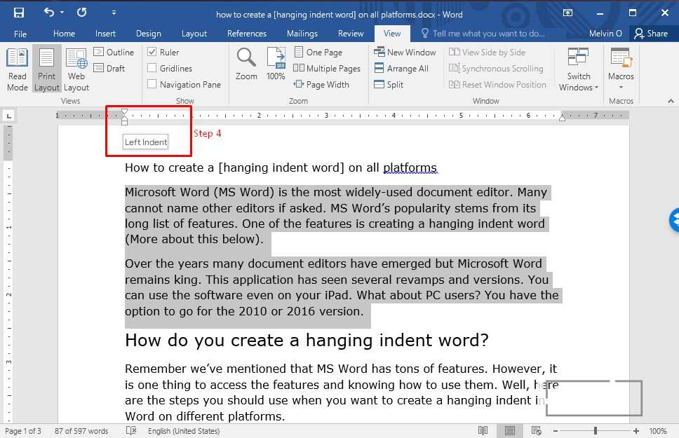 how-to-create-hanging-indents-in-microsoft-word-youtube