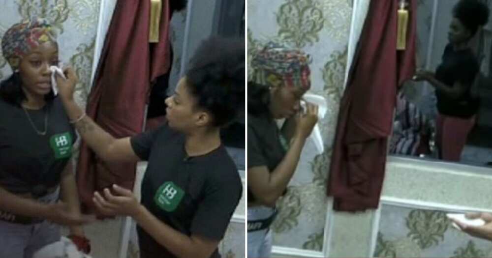 BBNaija 2019: Khafi in tears as she settles misunderstanding with Venita (photos)