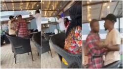What are you doing here? Nigerian man catches his girlfriend with another 'lover' in Lagos, video goes viral