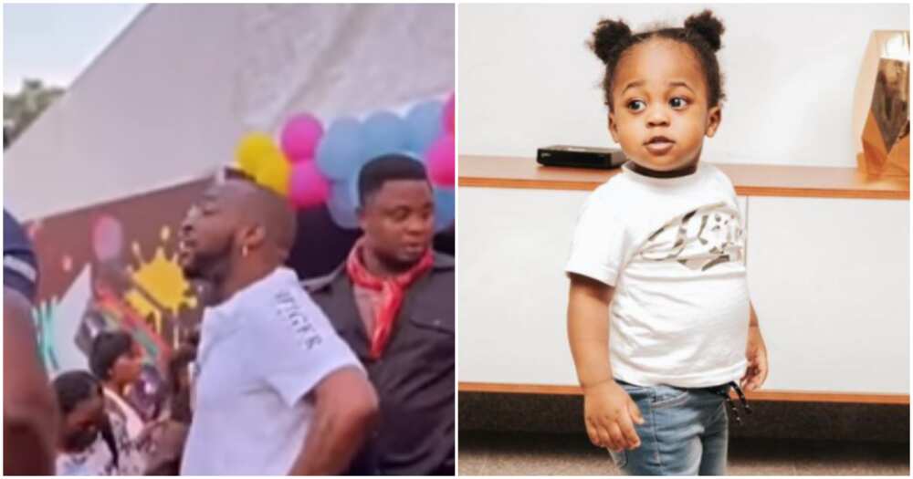 Davido struggles to hold Ifeanyi