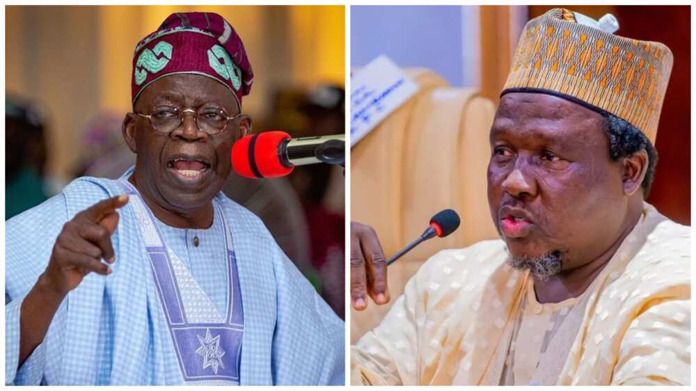 Dan takarar shugaban kasa na APC, Bola Tinubu tare da abokin takararsa, Kabir Ibrahim Masari