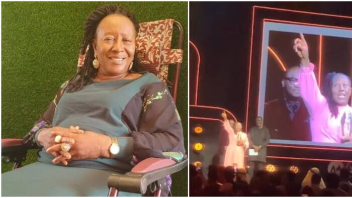 "You can't even stop loving me": Patience Ozokwo turns AMVCA to praise and worship as she wins Merit Award
