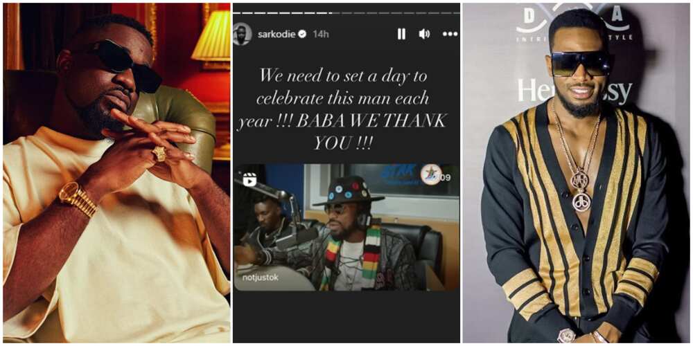 Sarkodie praises Dbanj for being the first African artist to get an international collaboration Sarkodie praises Dbanj for being the first African artist to get an international collaboration