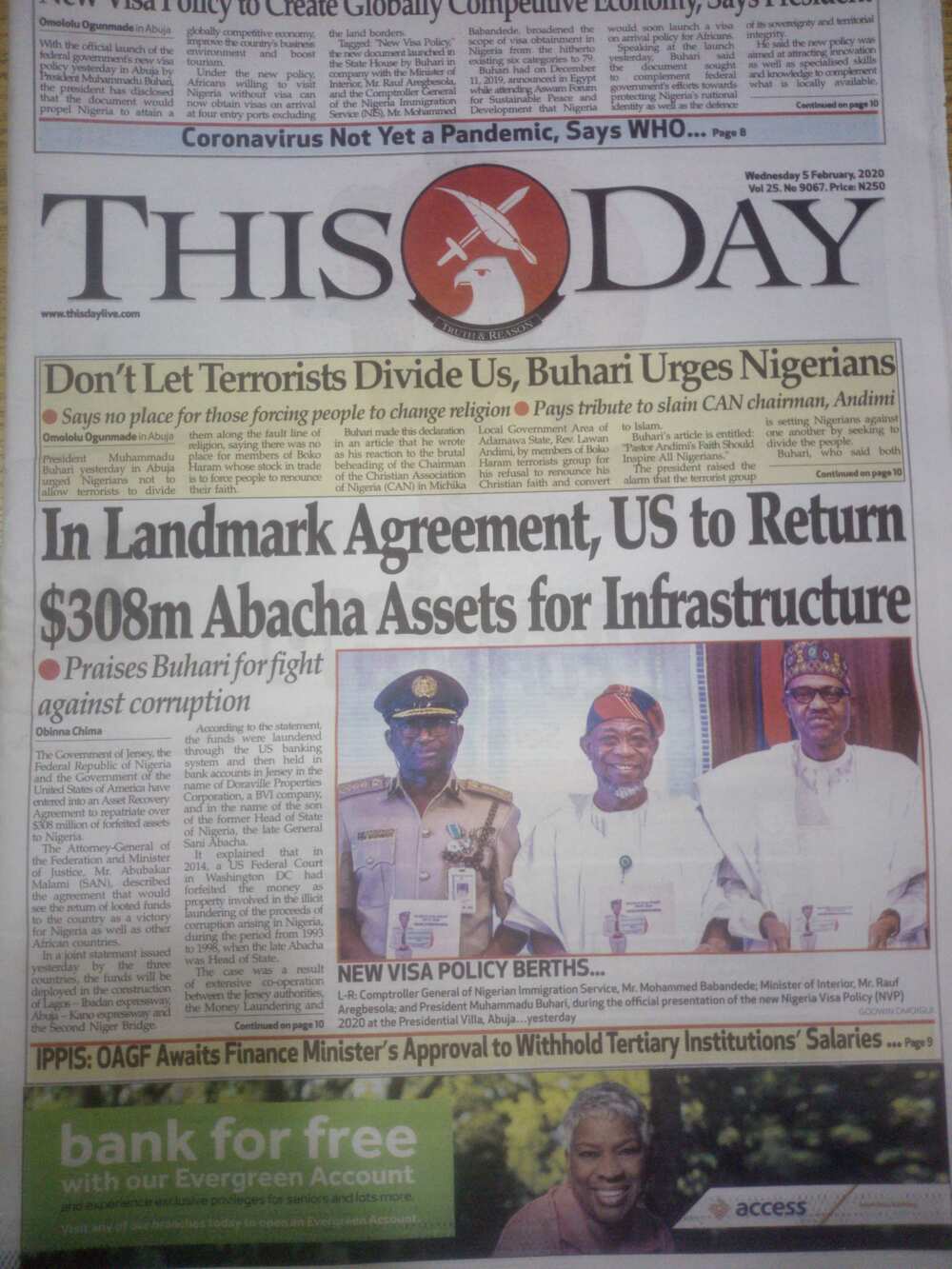 ThisDay newspaper review of February 5