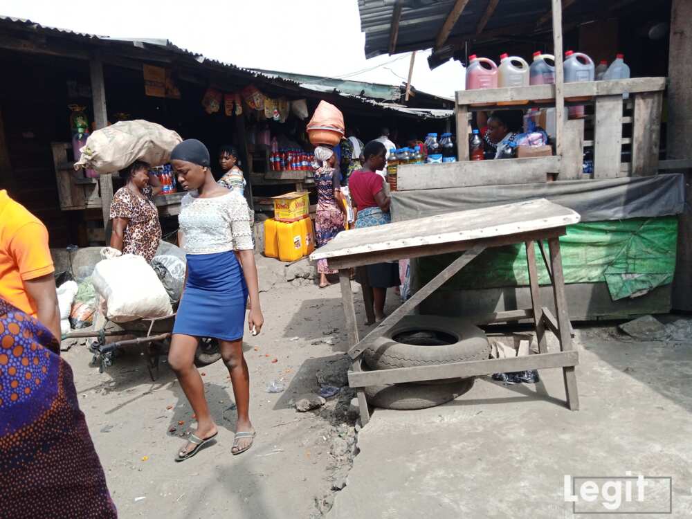 Only few buyers were seen at Jakande market, Ketu, Lagos. Photo credit: Esther Odili