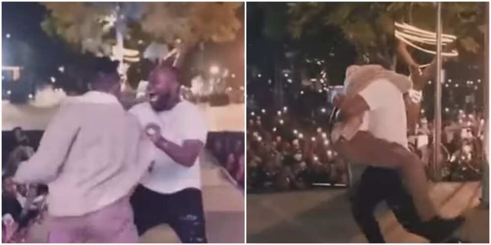 Davido and Mayorkun meet on stage