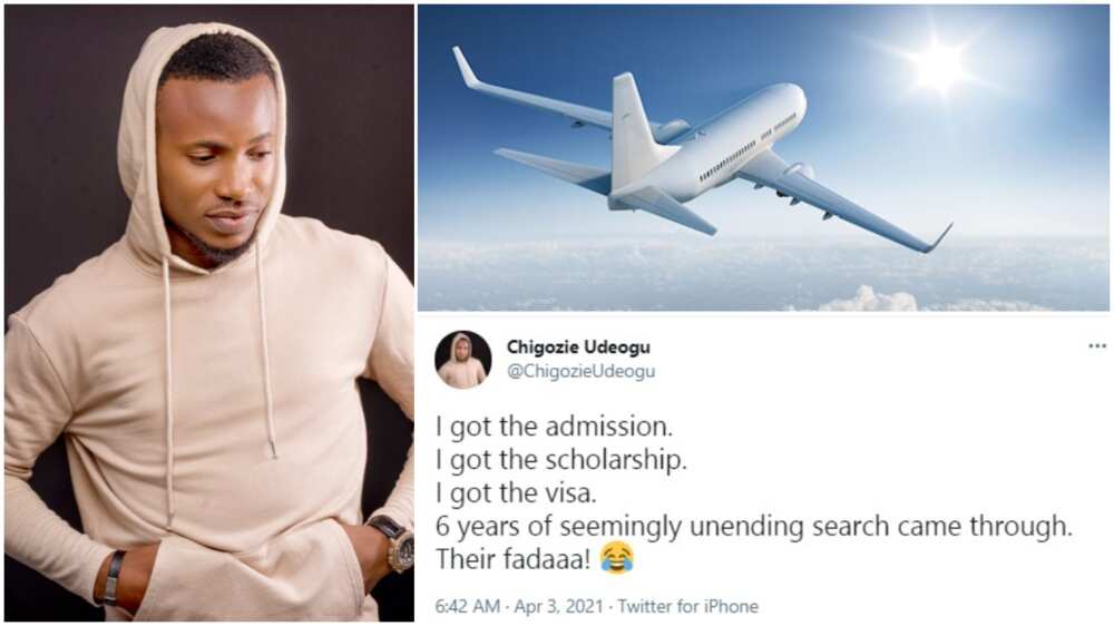 After 6 years of trying, Nigerian man finally secures his visa, sets to travel abroad with scholarship