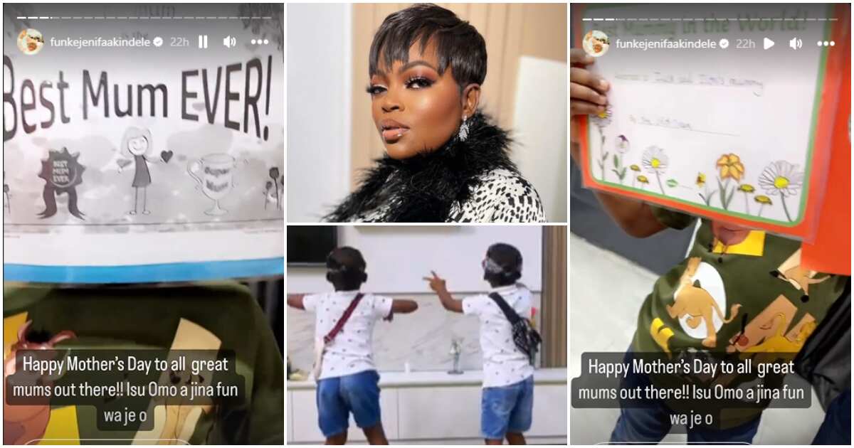 Here's how Funke Akindele celebrated Mother's Day with her twins despite election loss (video)