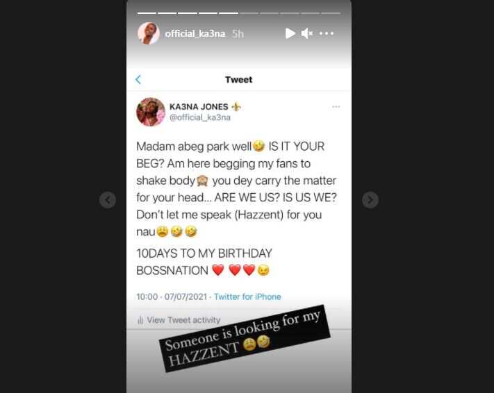 BBNaija Star Ka3na Shuns Detractors, Proceeds to Beg Fans for Gifts Ahead of Her 27th Birthday
