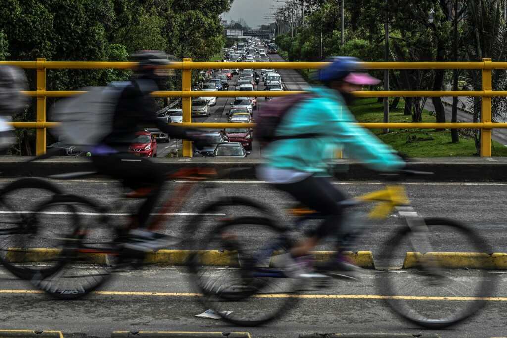 The bicycle making its way through Bogota's hellish traffic