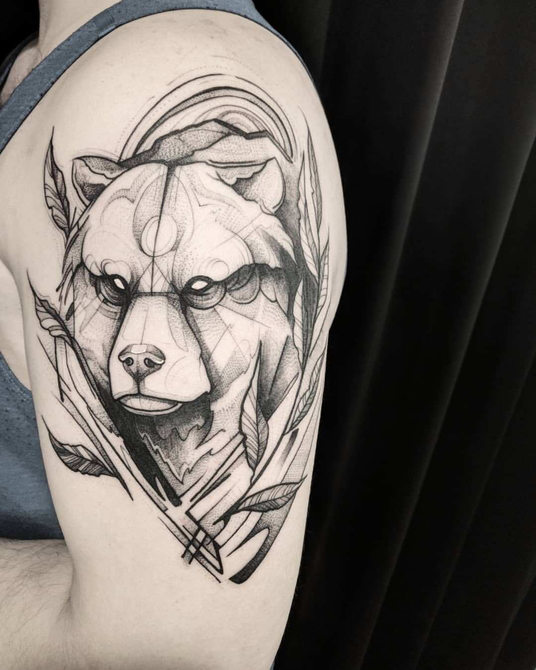 Bear and warriors tattoo tattoo idea | TattoosAI