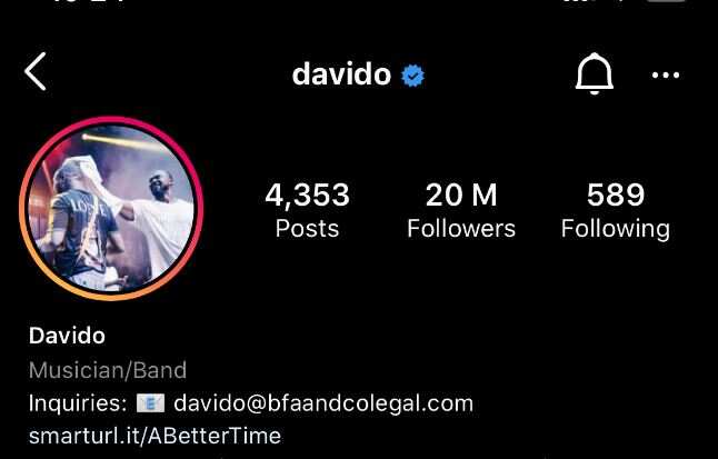 Davido devient le premier chanteur africain à battre ce record sur Instagram