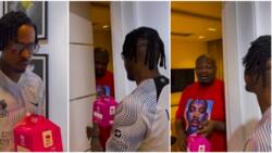 "Your next single na July": Ladipoe visits Don Jazzy with burger, trolls him over Man U's 7-0 defeat