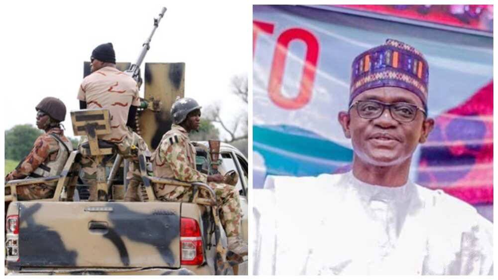 Sojoji sun dakile harin yan ta'adda kan ayarin Gwamna Buni. Sojoji sun dakile harin yan ta'adda kan ayarin Gwamna Buni.
