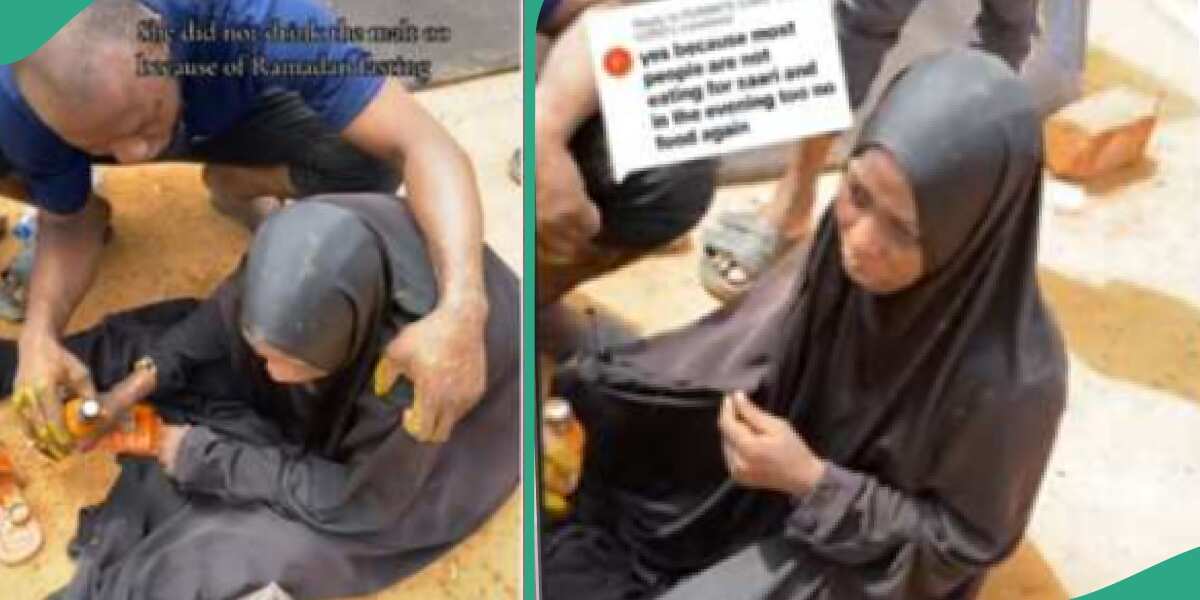 Drama as Alhaja faints in keke, rejects malt drink due to her fasting, video emerges