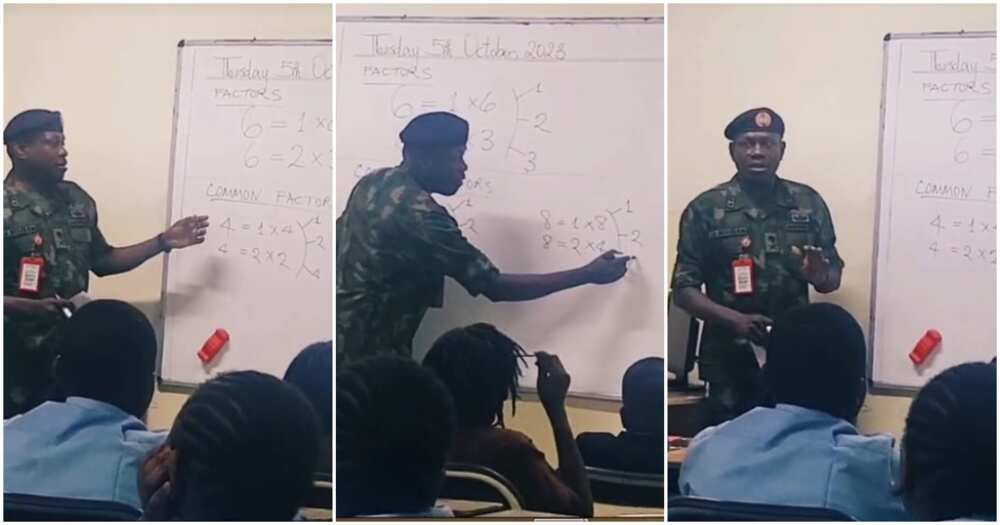 Military man, teenagers, mathematics