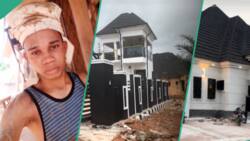 Young man builds house, tipper brings cement, sand, granite, he uses Gerard stone coated roof