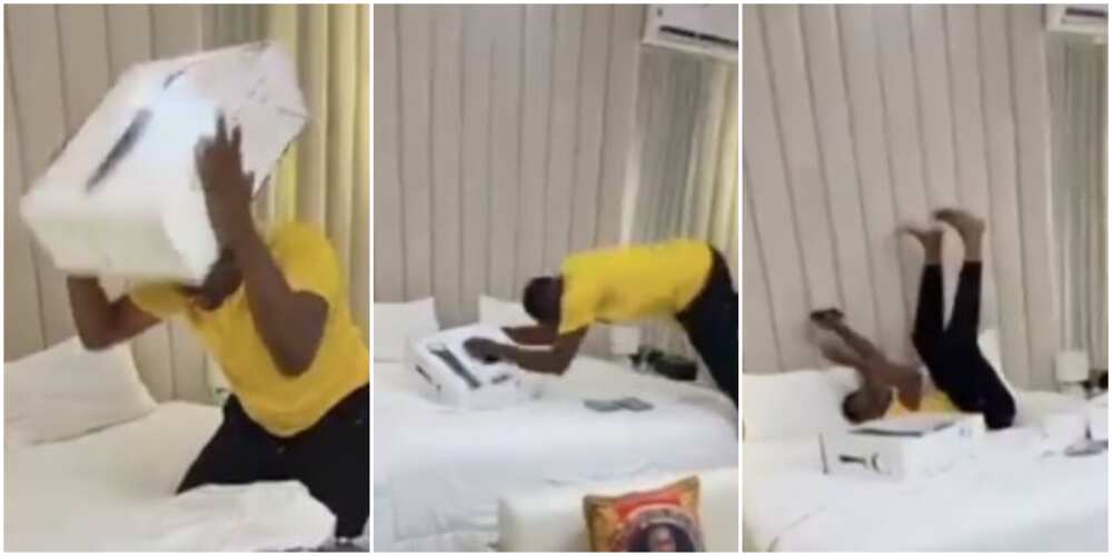 Nigerian man goes gaga as his wife surprises him with PS5 (video)