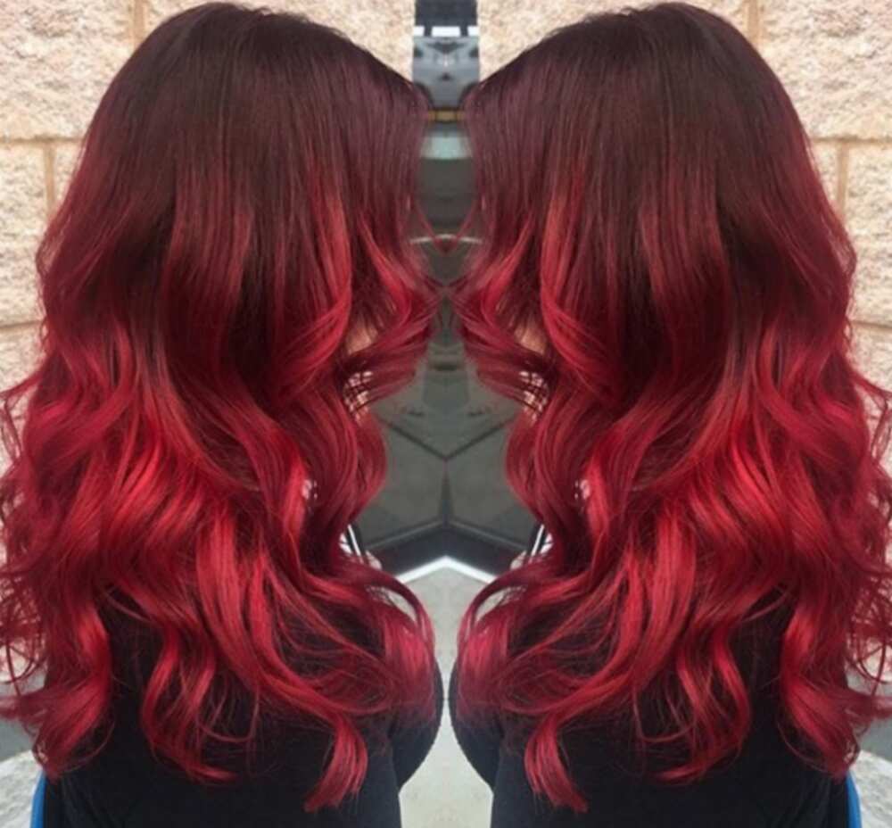 dark red hair