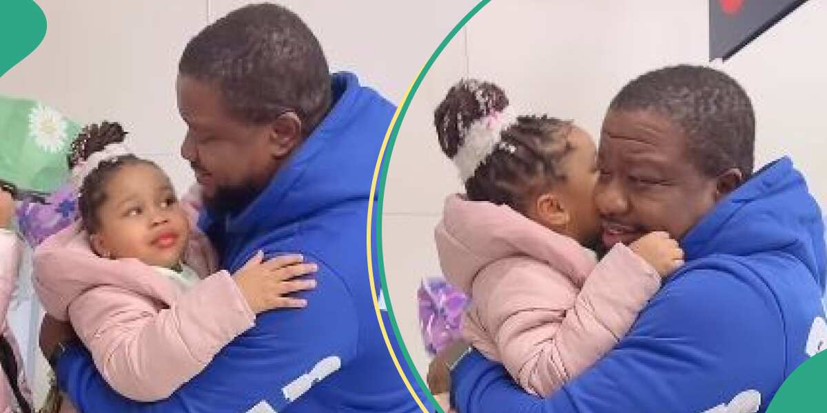 See the moment actor Browny Igboegwu's daughter met him after four years of her birth(video)