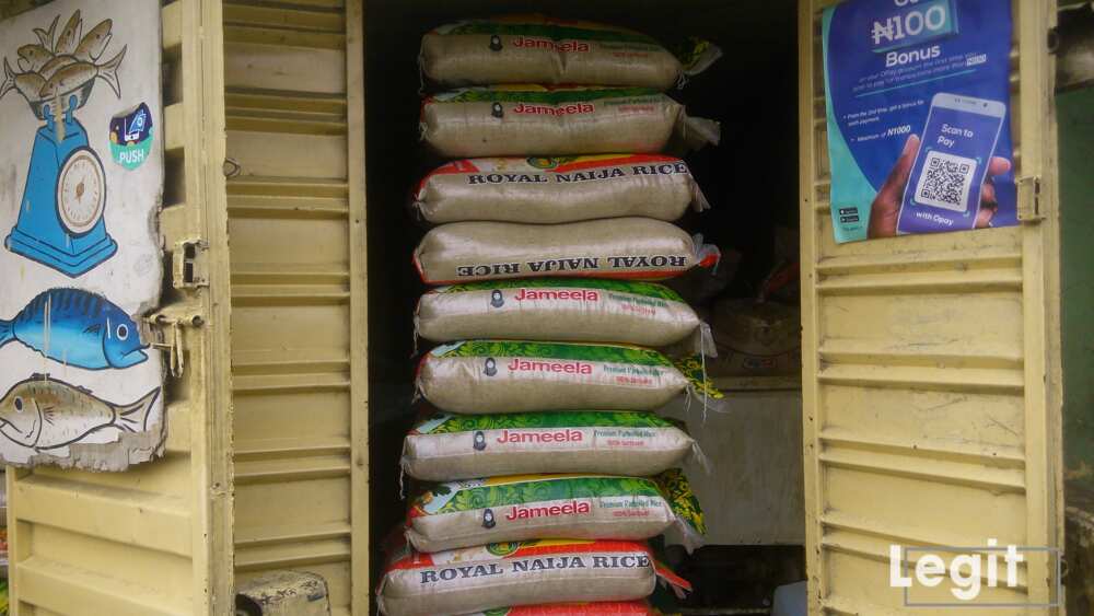 Bag of rice, Lagos market