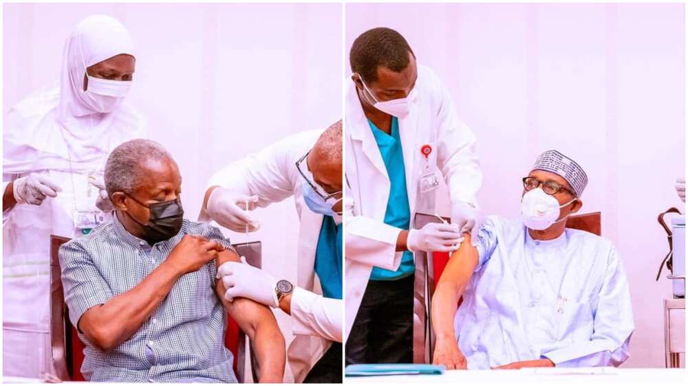 President Buhari, Osinbajo take COVID-19 vaccine