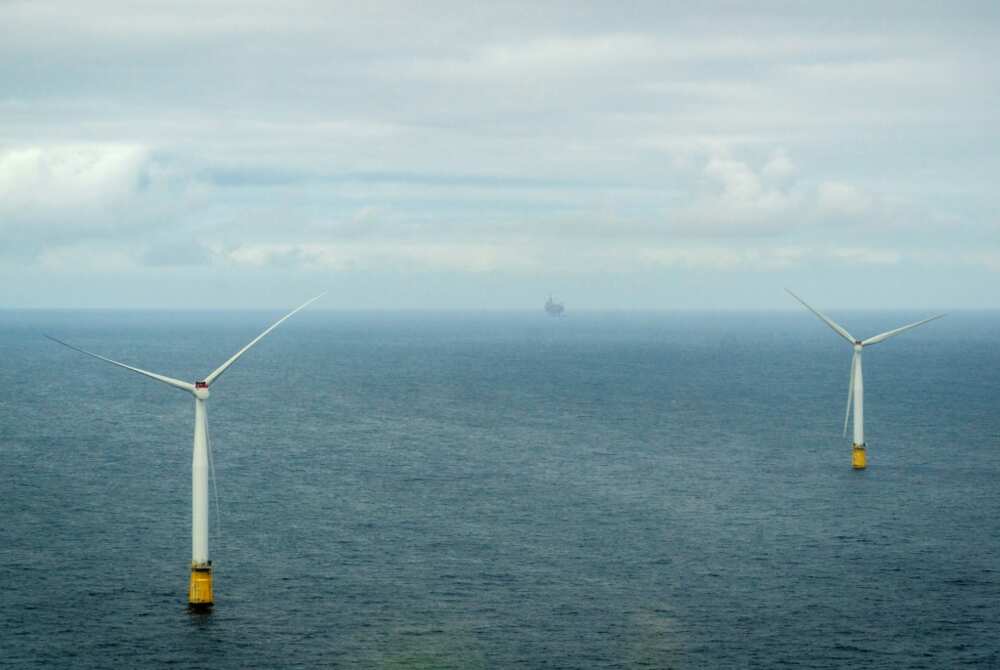 The turbines of Hywind Tampen wind farm are built on floating platforms that are anchored to the seabed