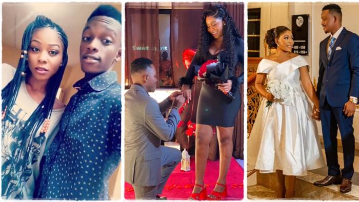 "We dated for 7 years": Lady falls in love with coursemate, marries him after years of relationship
