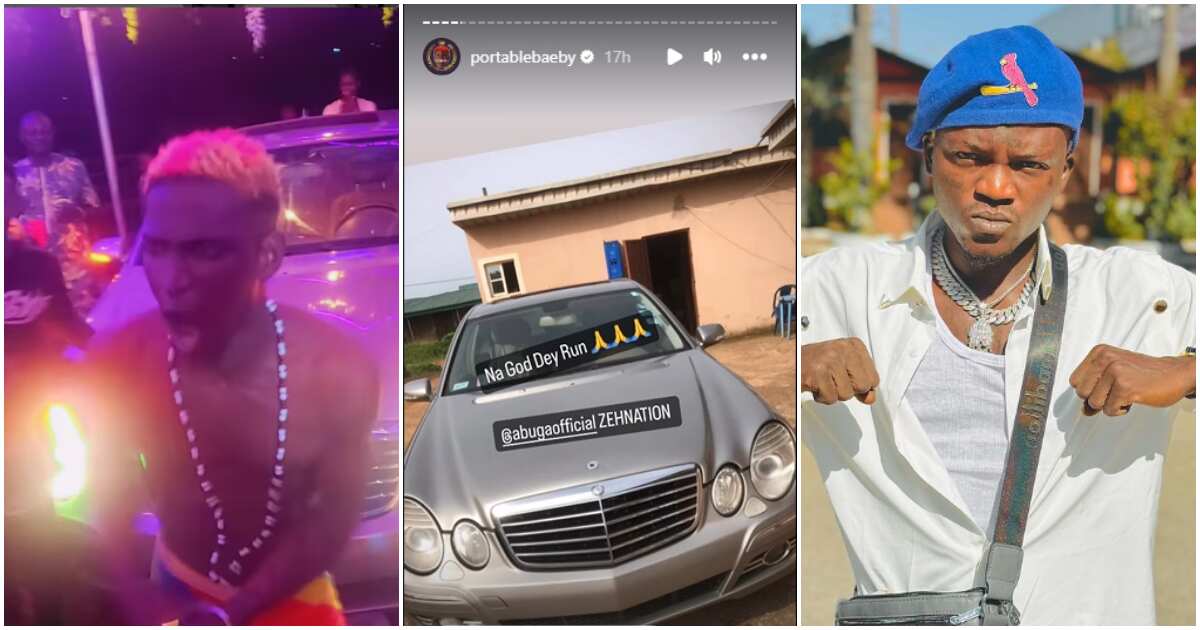 See how Portable's signee went unclad after Zazu crooner bought Benz for him (videos)