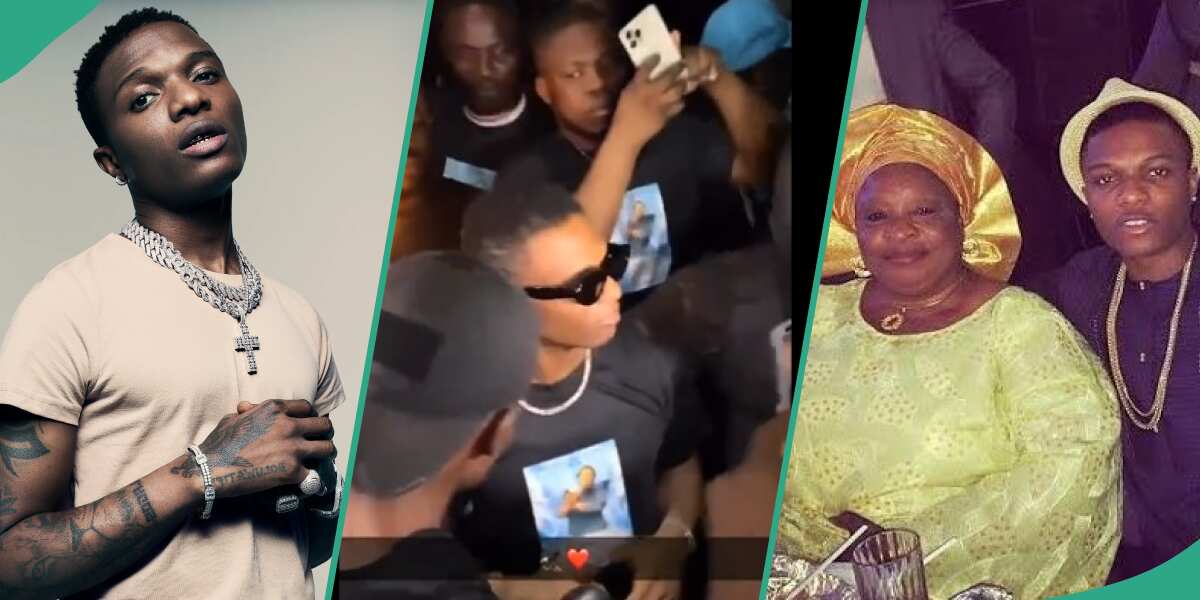 Watch the moment Wizkid told fans to calm down as they scream his name during his mother's candlelight procession