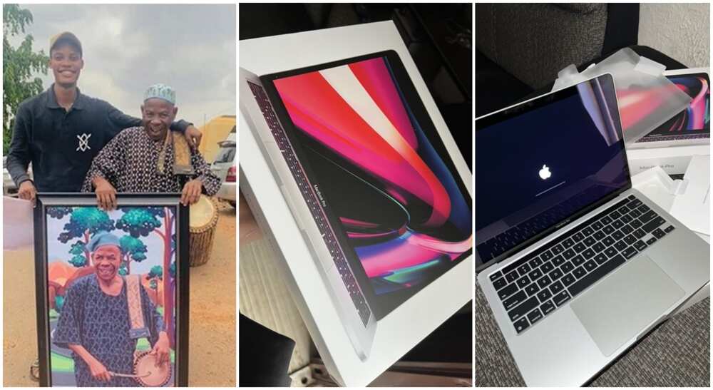 Adisa Olashile who captured the photos of Baba Onilu in Ibadan and sold them has bought Macbook Pro laptop.