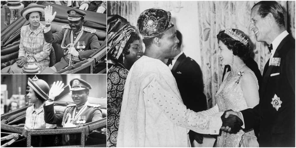 Once Upon a Time: Massive Reactions as Photos Show Queen Elizabeth Riding with Yakubu Gowon