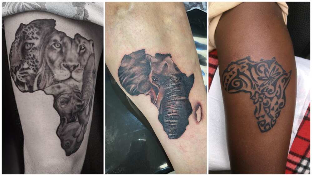 africa continent tattoo