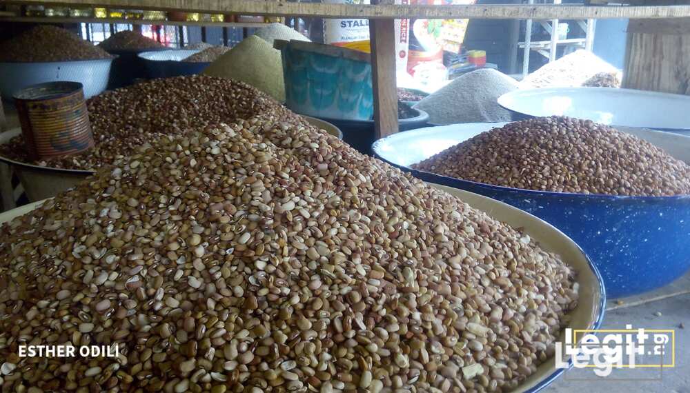 In previous weeks, the cost price of beans was at a reasonable rate but now, the cost of purchase is very high. Photo credit: Esther Odili